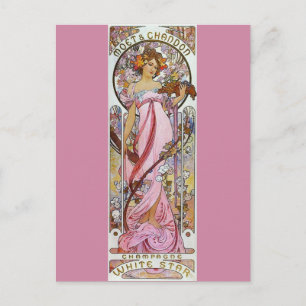 Rosa Champagne - Art nouveau Vykort