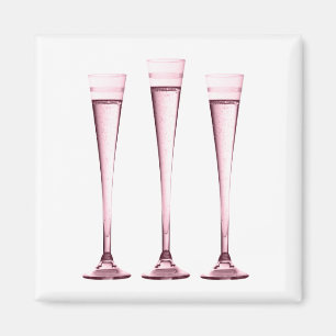 Rosa champagne blåser flöjt magneten magnet