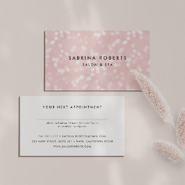 Rosa Champagne Bokeh avtalskort Tidsbeställning Kort