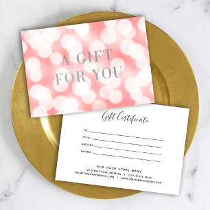 Rosa Champagne Bokeh Ljus Gift-certifikat
