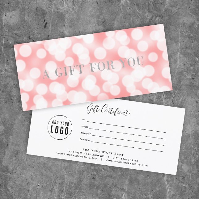 Rosa Champagne Bokeh Ljus Gift-certifikat (Skapare uppladdad)