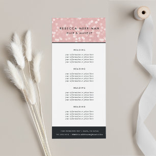 Rosa Champagne Bokeh   Priser eller tjänster Reklamkort