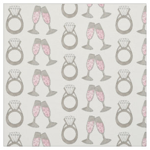 Rosa Champagne Bröllop Diamond Ring Bride Tyg