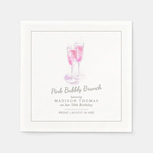 Rosa champagne brunch champagne bubblor händelse pappersservett