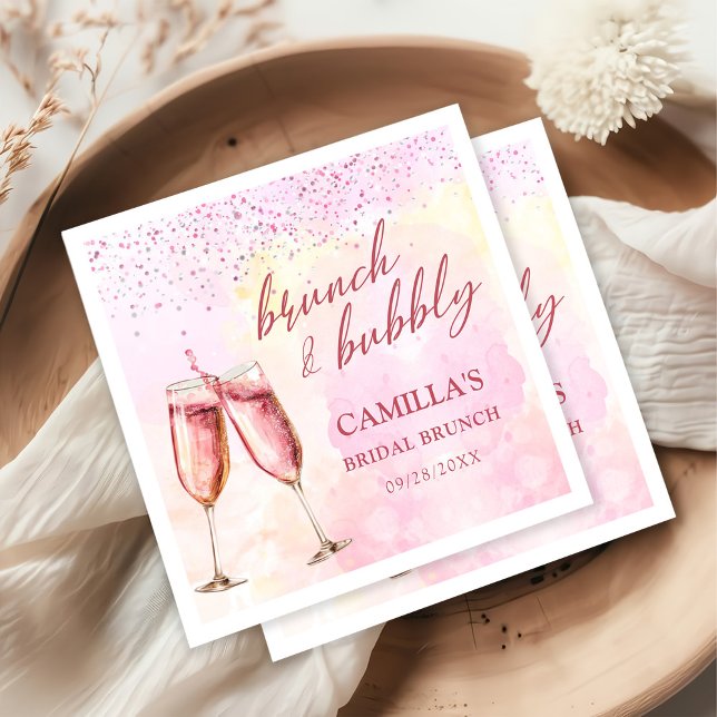 Rosa Champagne Brunch och Möhippa av butelj Pappersservett (Skapare uppladdad)