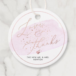 Rosa champagne bubblor, Vattenfärg Tack Gåvor Etiketter