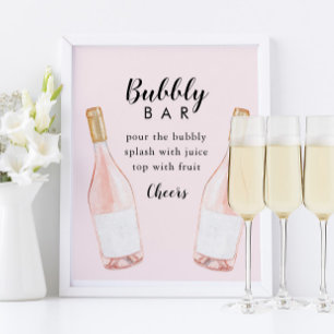 Rosa Champagne Bubly Pub Sign Poster