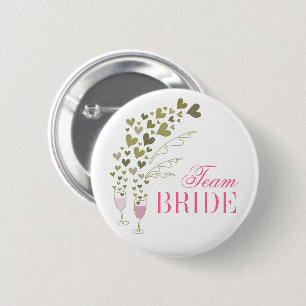Rosa Champagne Cheers & Hearts Team Bride Bröllop Knapp