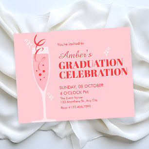 Rosa champagne cocktail-examen inbjudningar