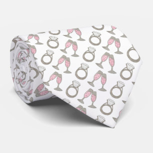 Rosa Champagne Diamond Ring Bröllop Groom Slips