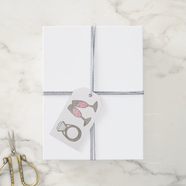 Rosa Champagne Diamond Ring Möhippa Märkre Presentetikett (Med Snöre)