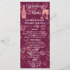 Rosa Champagne Glitter & Stjärnor Meny