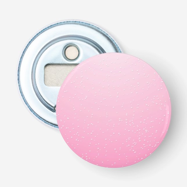 Rosa Champagne med små bubblor Bakgrundskonst Flasköppnare (Framsidan)