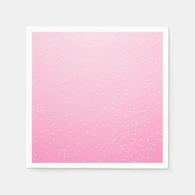Rosa Champagne med små bubblor Bakgrundskonst Pappersservett (Framsidan)