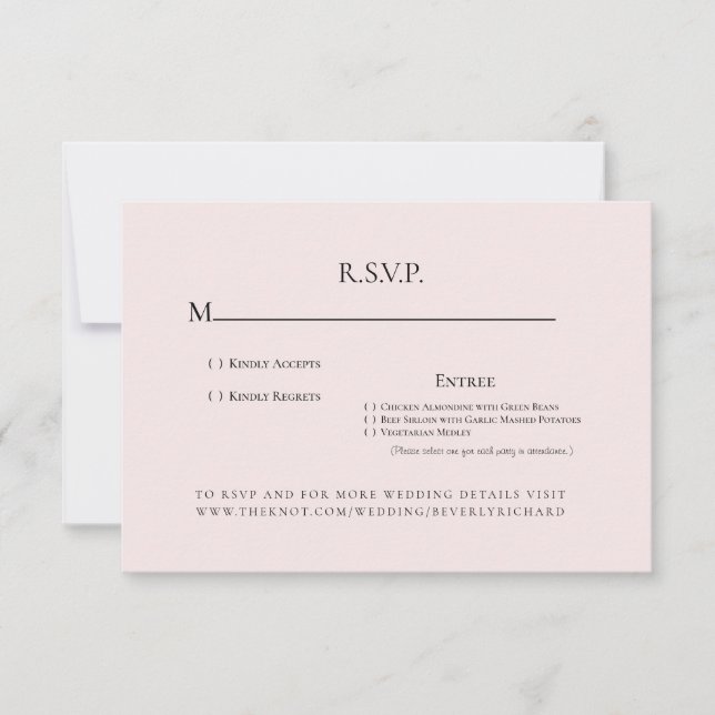 Rosa Champagne Monogram Bröllop OSA Kort (Framsida)