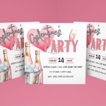 Rosa Champagne och Ice Bucket Galentine Party