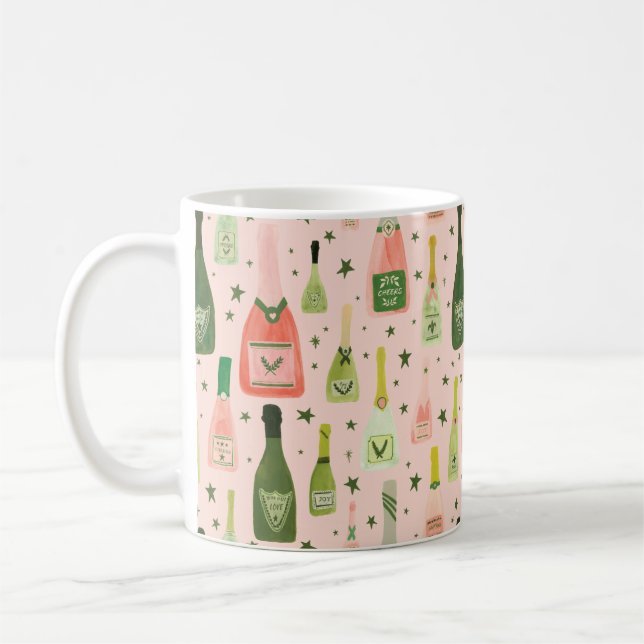 Rosa Champagne och Stars Mönster Kaffemugg (Vänster)