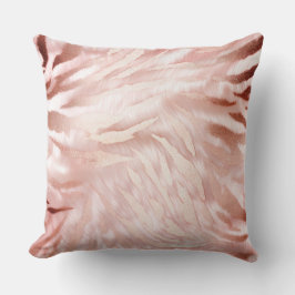 Rosa Champagne Ro Glam Zebra Round Pillow Kudde