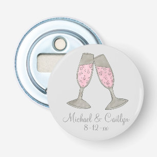 Rosa Champagne Wedding Favor Möhippa Flasköppnare