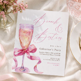 Rosa Champagnebåge Brunch & Bästa vänner Galentine Inbjudningar