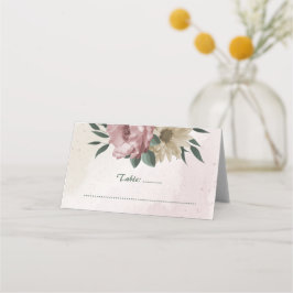 rosa champagneblommor botaniska bröllop placeringskort