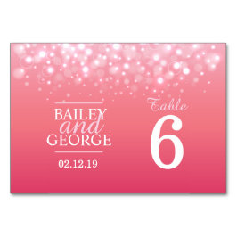 Rosa champagnebubblor Bröllop bordsnummer