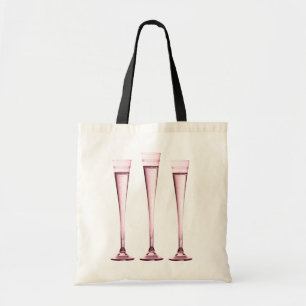 Rosa champagneflöjter tygkasse