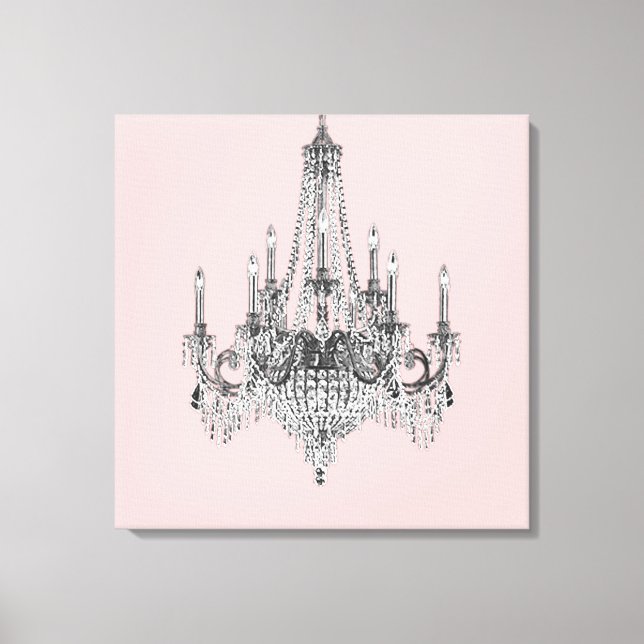 Rosa Chandelier Canvas Wall Art (Framsida)