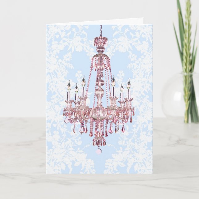 Rosa Chandelier-kort Kort (Framsida)