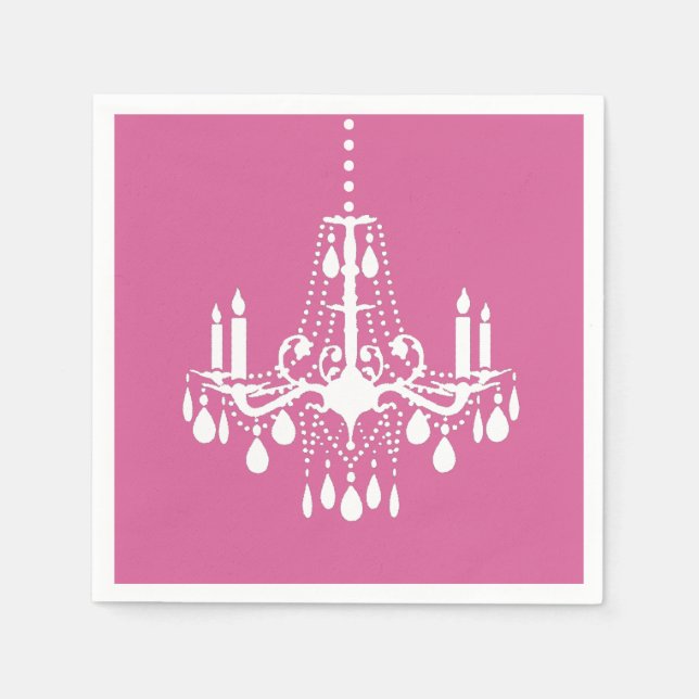 Rosa Chandelier Napkin Pappersservett (Framsidan)