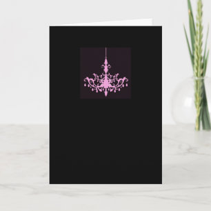 Rosa Chandelier på svarta kort