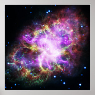 Rosa Chandra X-ray Crab Nebula Poster