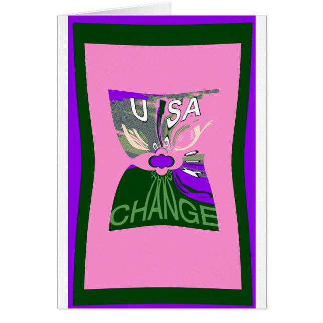 Rosa Change Hillary USA, vi är starkare tillsamman Hälsningskort (Framsidan)