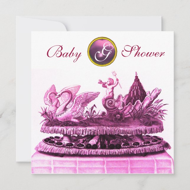 ROSA CHARIOT SVANAR/MUFFINS GIRL BABY SHOWER INBJUDNINGAR (Framsida)