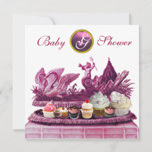 ROSA CHARIOT SVANAR/MUFFINS GIRL BABY SHOWER INBJUDNINGAR
