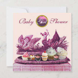 ROSA CHARIOT SVANAR/MUFFINS GIRL BABY SHOWER INBJUDNINGAR