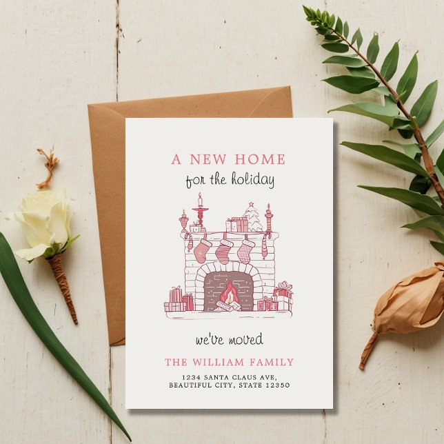 Rosa Charm-julklapparna A New Home Flytta Meddelande (Skapare uppladdad)