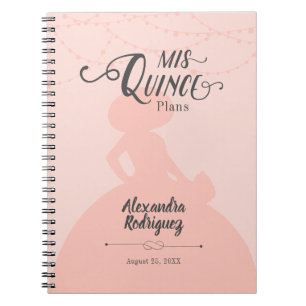 Rosa Charro Silhouette Quinceanera Anteckningsbok