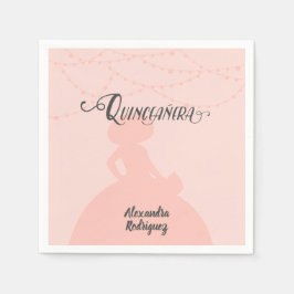  Rosa Charro Silhouette Quinceanera Pappersservett