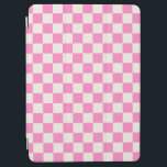 Rosa Check, Checkerboard Mönster, Checkered, Check iPad Air Skydd<br><div class="desc">Kontrollerad Mönster - vit schackbräda för rosa och grädde.</div>