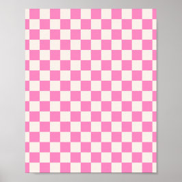 Rosa Check, Checkerboard Mönster, Checkered, Check Poster