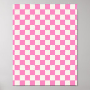 Rosa Check, Checkerboard Mönster, Checkered, Check Poster