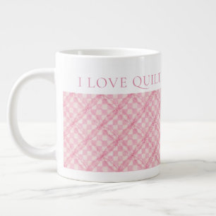 ROSA CHECK QUILT Big White Mugg + Text Jumbo Mugg