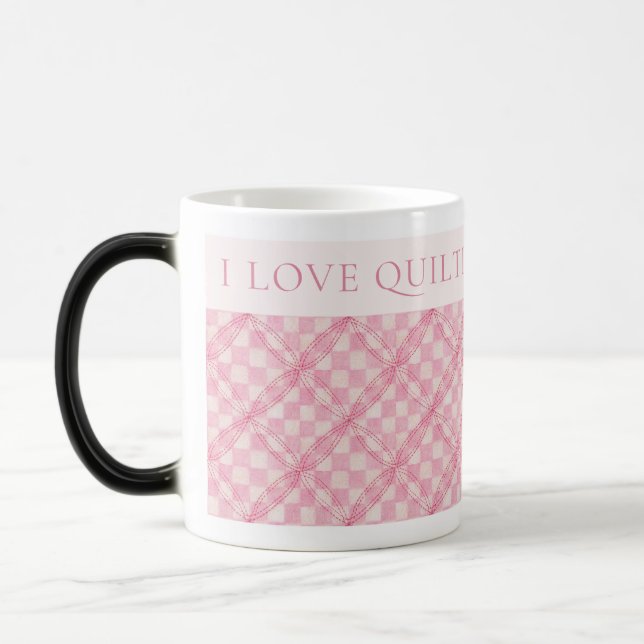 ROSA CHECK QUILT Morphing Mugg + Text /  (Vänster)