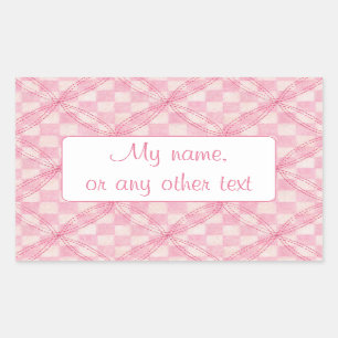 ROSA CHECK QUILT Rectangle Matte Stickers Rektangulärt Klistermärke