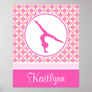 Rosa Checkded Diamonds Gymnastics w/ Monogram Poster