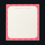 Rosa Checkerboard Mönster | PERSONLIG NAMN Anteckningsblock<br><div class="desc">Rosa Checkerboard Mönster | PERSONLIG NAMN ANTECKNINGSBLOCK</div>