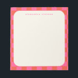 Rosa Checkerboard Mönster | PERSONLIG NAMN Anteckningsblock<br><div class="desc">Rosa Checkerboard Mönster | PERSONLIG NAMN ANTECKNINGSBLOCK</div>