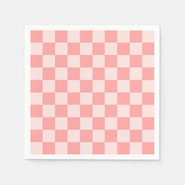 Rosa Checkerboard Pappersservett