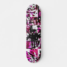 Rosa Checkers Skateboard Bräda 20 Cm